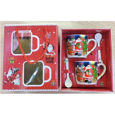 Чашка2-ка з ложкою новорічна в коробці 200мл